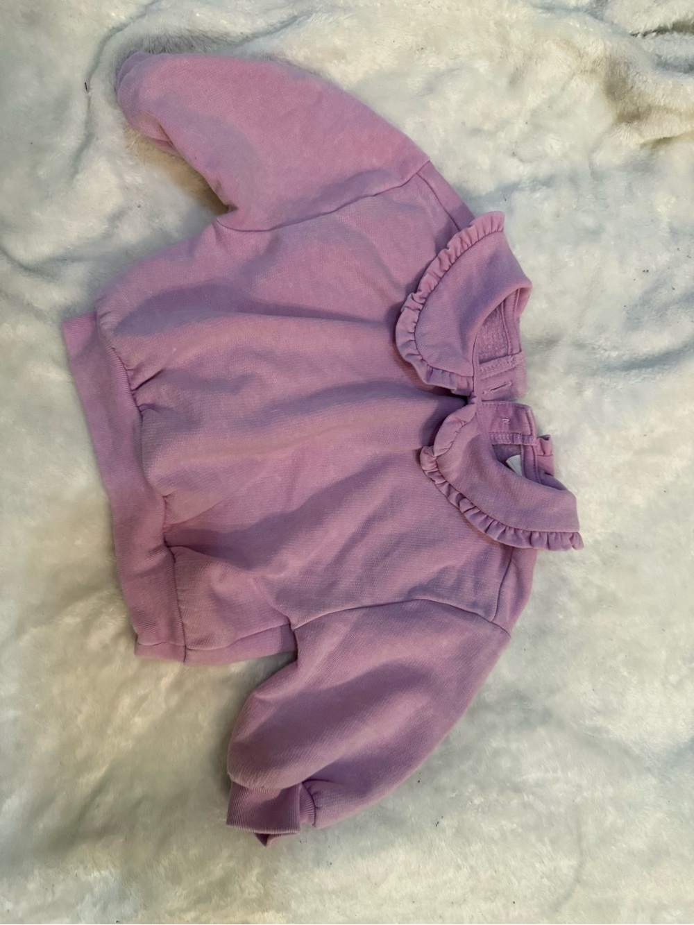 Lilac Ruffle Collar Baby Sweatshirt
